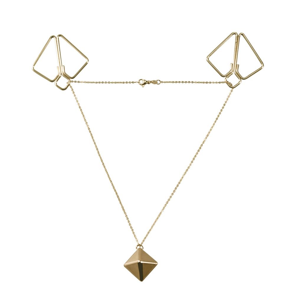 Затискачі для сосків з важкою підвіскою LOCKINK Nipple Clamps with Heavy Pendant, золотисті - зображення 1