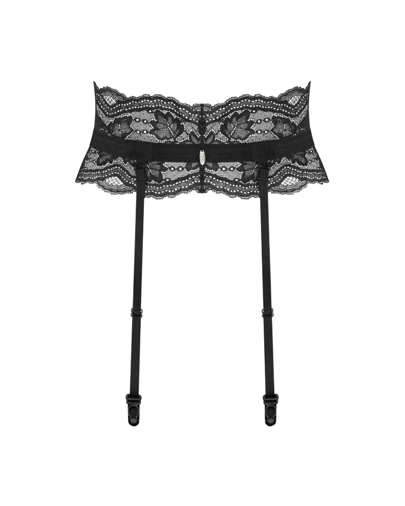 Пояс для панчіх Obsessive Nutris garter belt, XL/2XL, мереживний, з довгими пажами - зображення 1