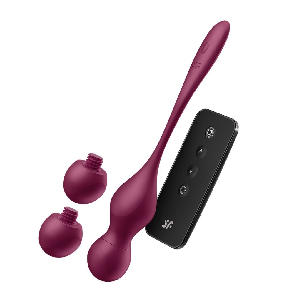 Смарт-вагінальні кульки з вібрацією Satisfyer Love Birds Vary Connect App, змінювана маса, пульт ДК - зображення 1