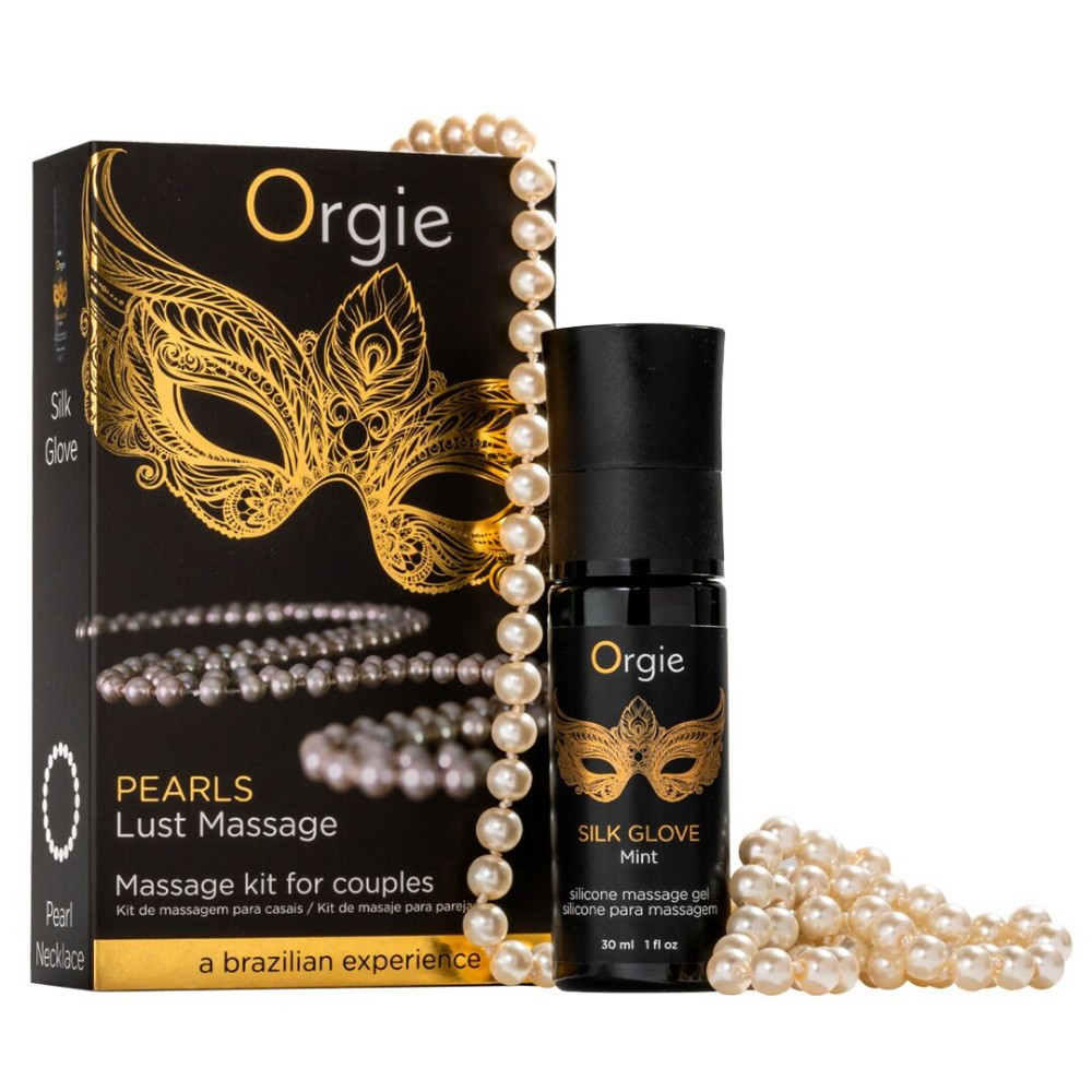 Набір для перлинного масажу Orgie – Pearls Lust Massage (30 мл), силіконовий гель, намисто - зображення 1