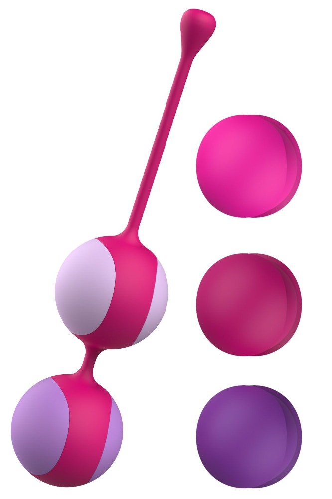 Вагінальні кульки Liebe Kewos — Cerise/Candy Violet, 5 кульок у комплекті, 15, 25, 35, 45 та 55 г - зображення 1