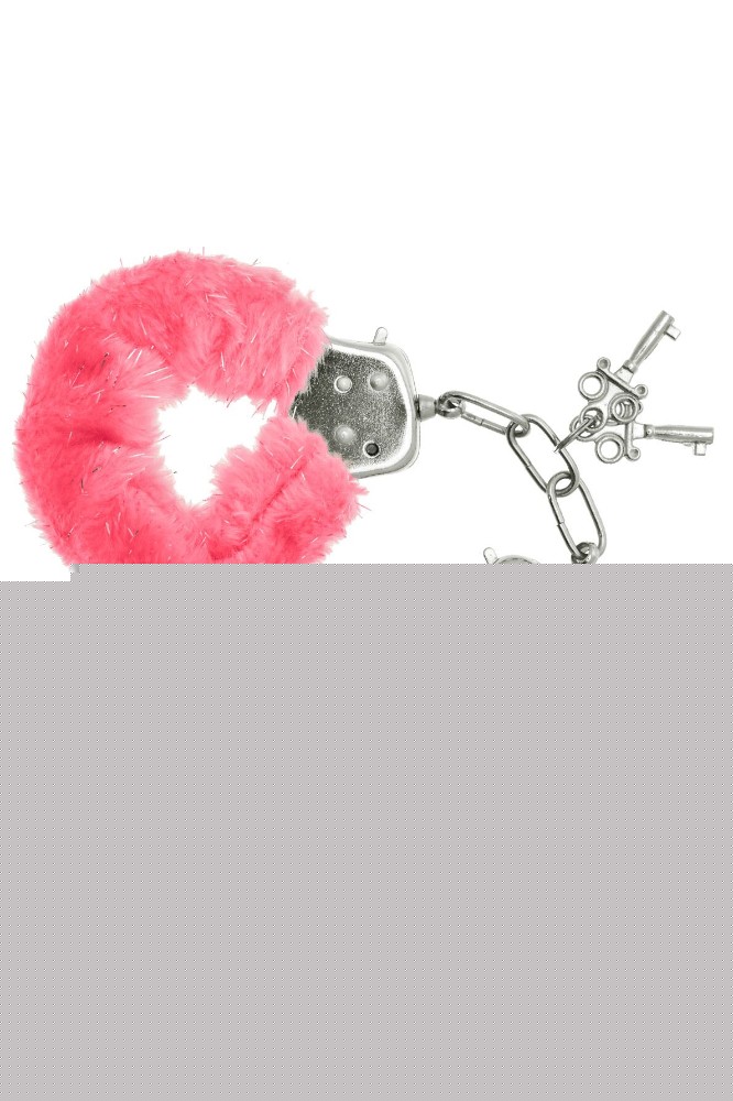 Наручники S Pleasures Furry Cuffs Pink з пухнастим оздобленням, 2 ключі в комплекті - зображення 1