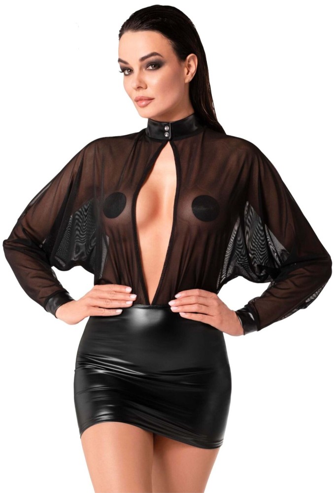 Сукня Noir Handmade F348 Powerwetlook and tulle dress - 6XL - зображення 1