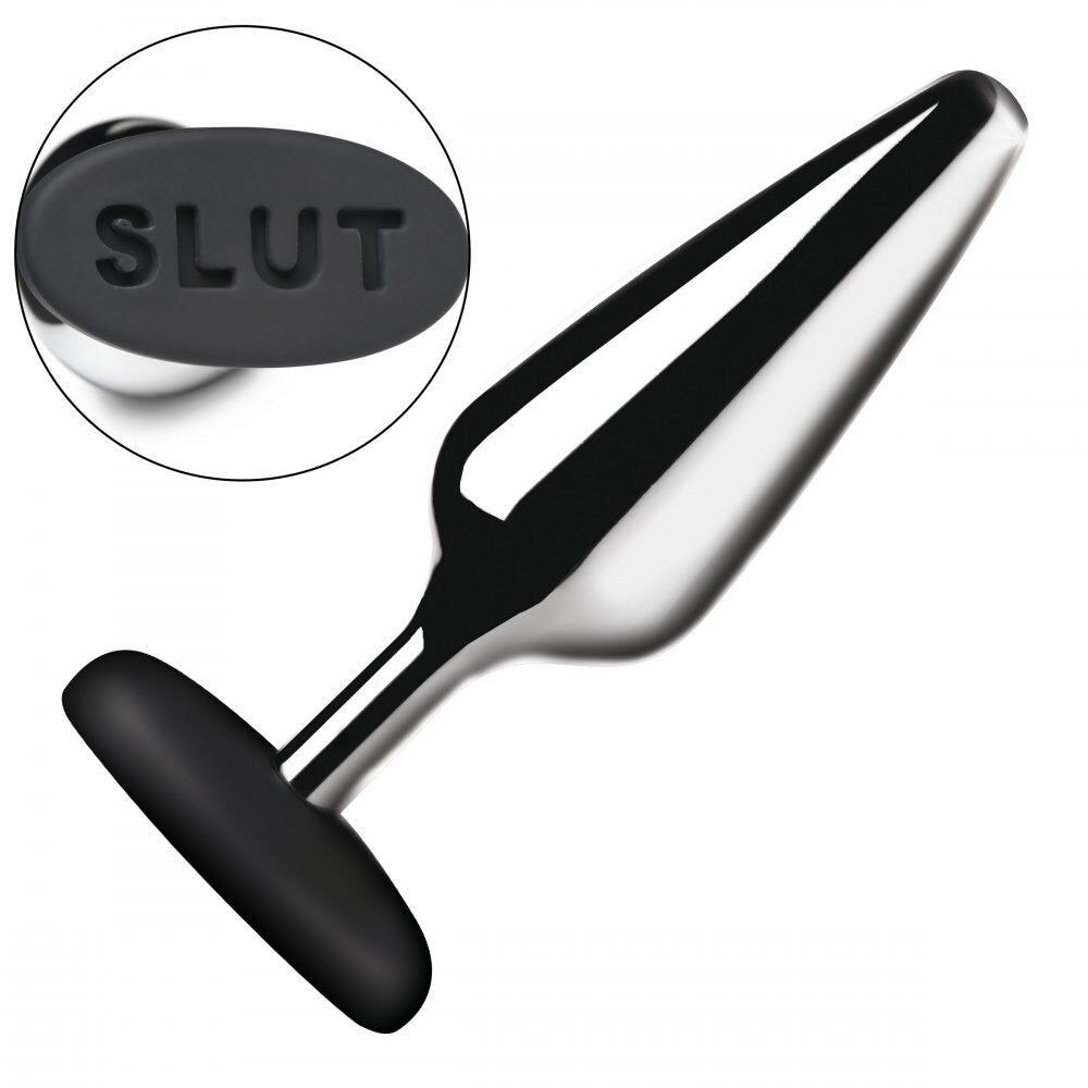Анальна пробка Master Series Butt Slut Metal & Silicone Butt Plug - Silver - зображення 1