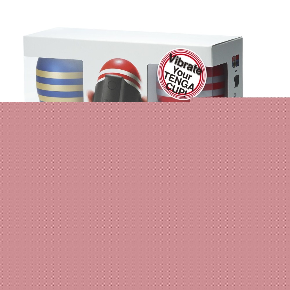 Вібронасадка Tenga CUP VIBRATOR, 7 режимів, 2 мастурбатори в комплекті - зображення 1