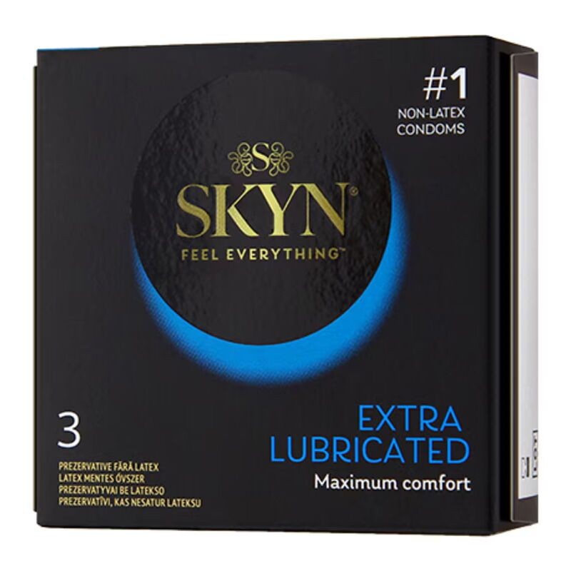 Безлатексні преміум-презервативи SKYN Extra Lubricated 3 шт, ультратонкі, на 40 % більше змазки - зображення 1