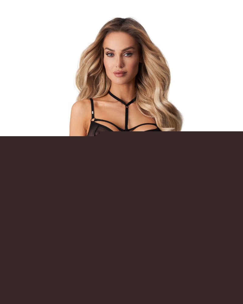 Бебі-дол Obsessive Arrowel Black chemise S/M, з декоративним чокером та гартерами - зображення 1