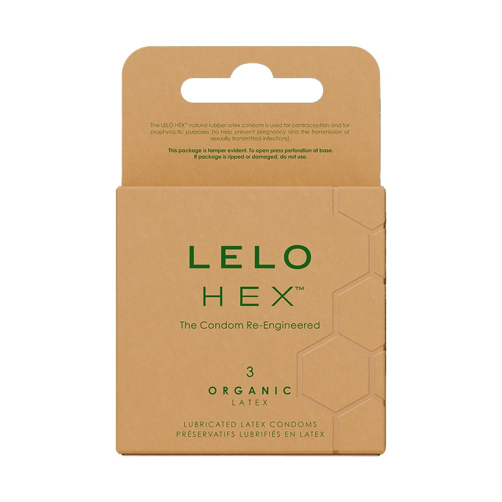 Презервативи LELO HEX Condoms Organic 3 Pack, тонкі та суперміцні - зображення 1