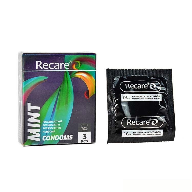Презервативи Holographic Recare Ultra Thin Mint Condoms 3шт, ультратонкі, аромат: м'ята - зображення 1