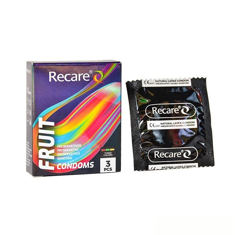 Презервативи Holographic Recare Fruit Flavour Condoms 3 шт, аромати: м'ята, банан, полуниця - зображення 1
