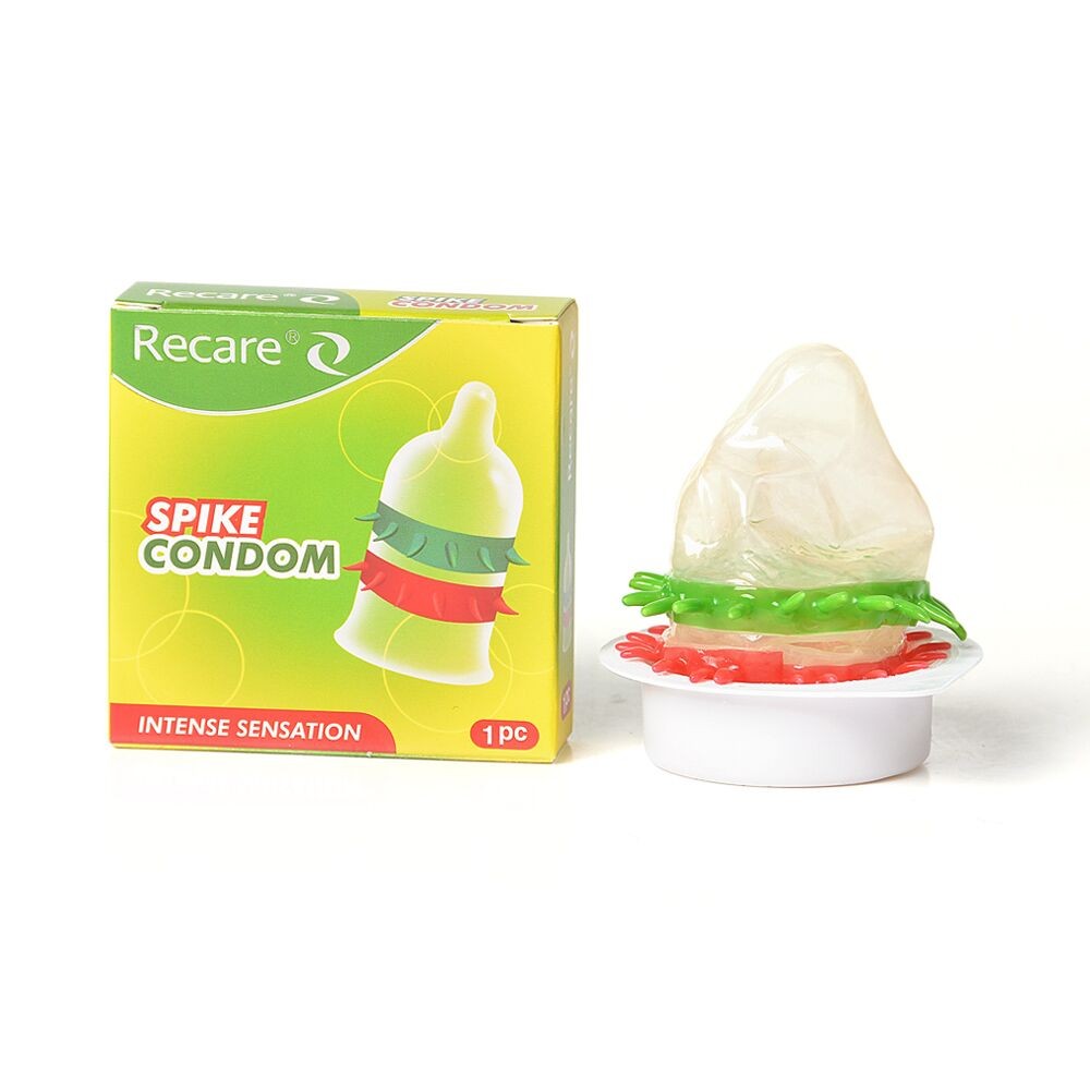 Насадка на член Recare Spike Condom Green (презерватив з рядами шипів) - зображення 1