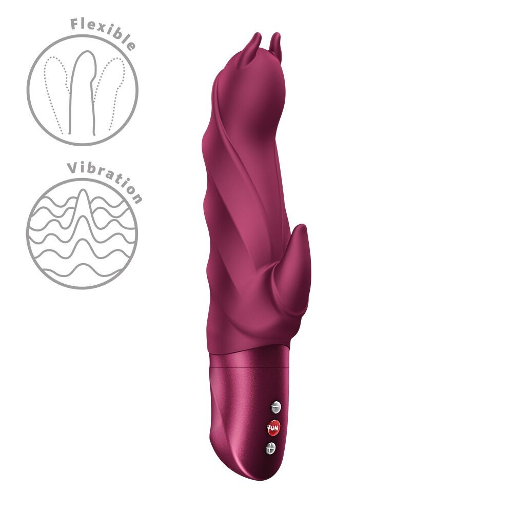 Вібратор-кролик Fun Factory Darling Devil Wine Red, 10 режимів, працює від батарейок - зображення 1