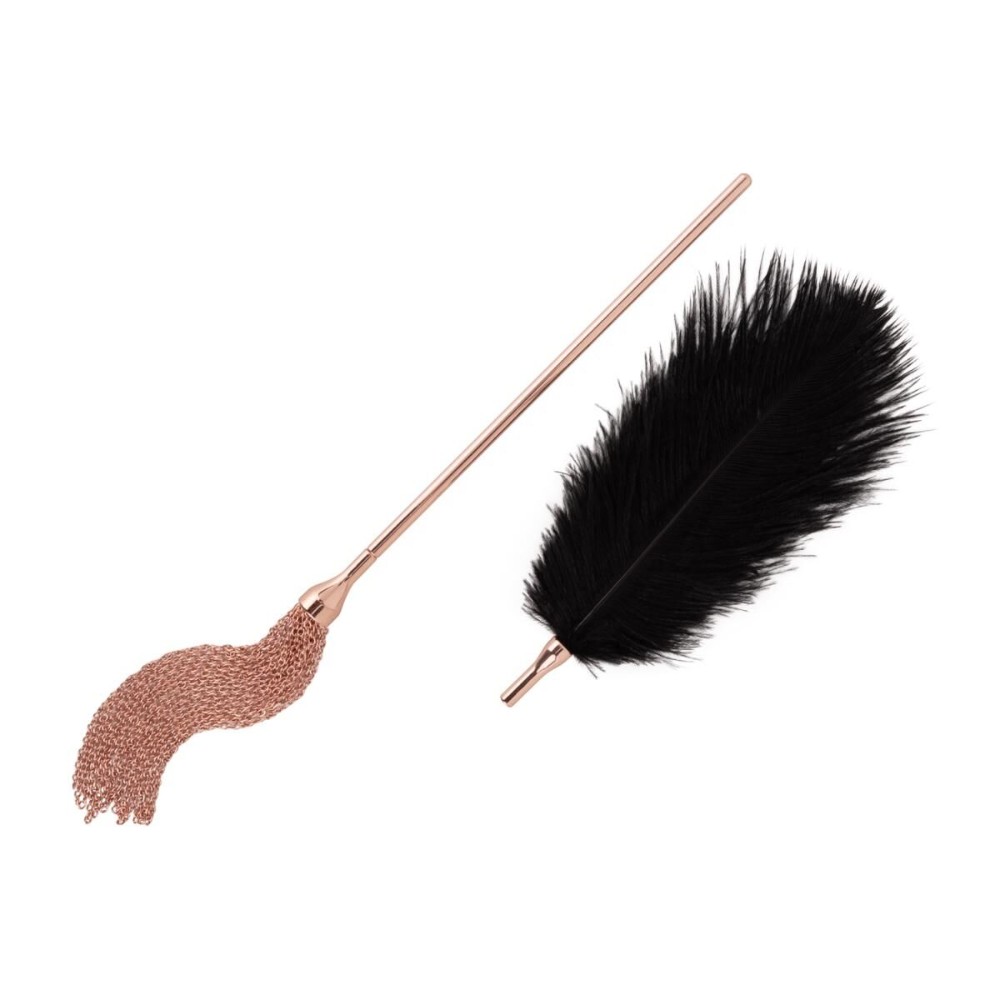 Лоскітка з металевим флогером Rosy Gold - Feather Tickler & Whip - зображення 1