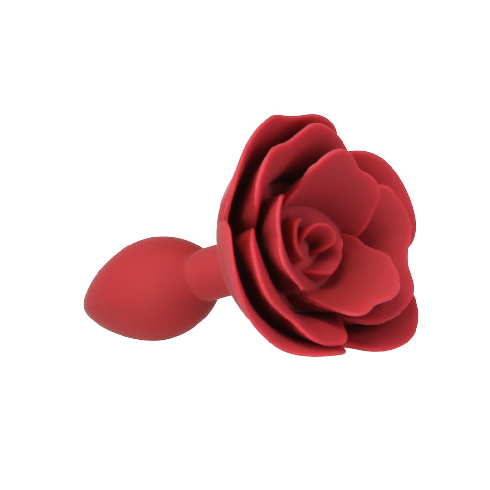 Силіконова анальна пробка Lux Active с розой - Red Rose Silicone Anal Plug - зображення 1