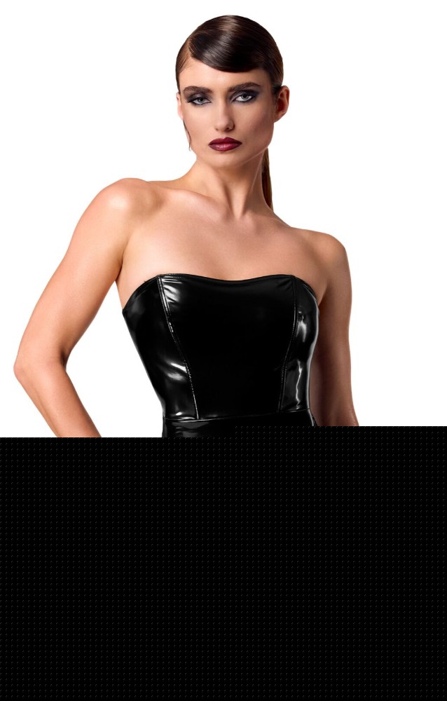 Корсет з підв'язками для панчіх Noir Handmade F381 Dominae Venom PVC corset-belt XXL - зображення 1