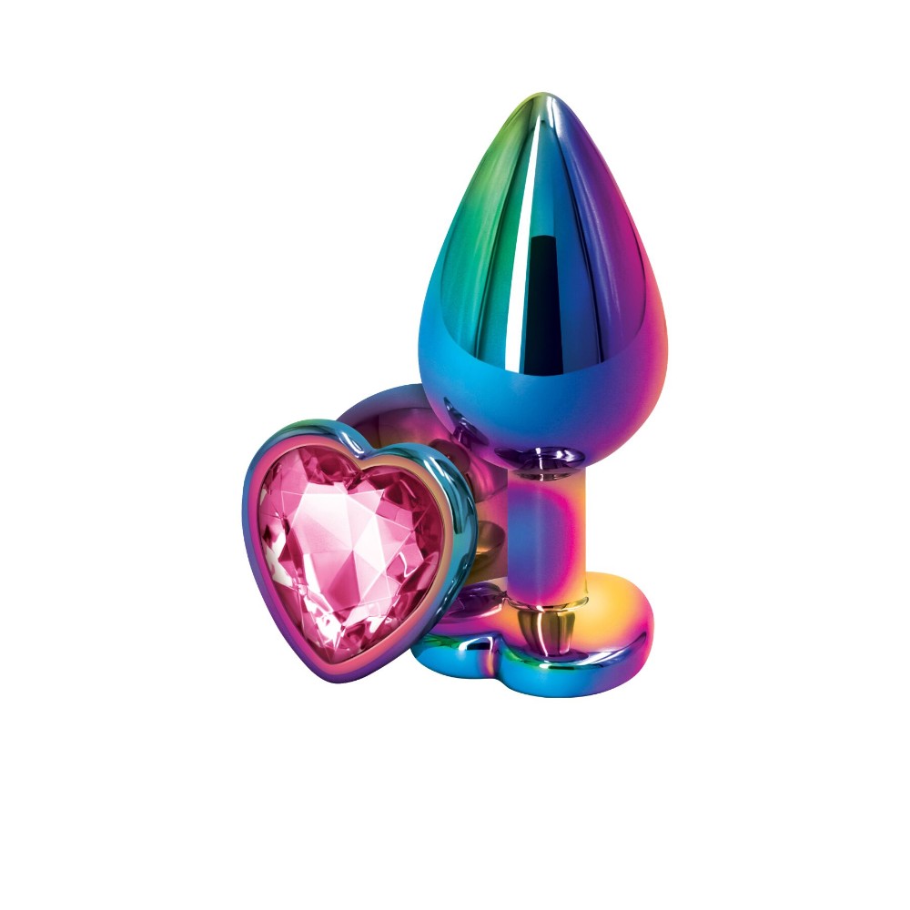 Анальна пробка NS Novelties Rear Assets - Multicolor Heart - Medium - Pink - зображення 1