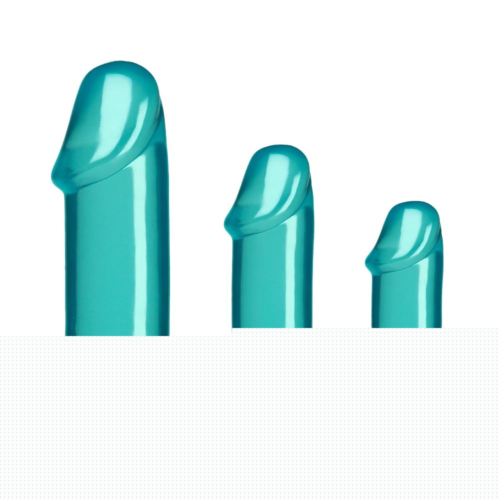 Набір анальних пробок Doc Johnson Crystal Jellies - Anal Starter Kit- Teal - зображення 1