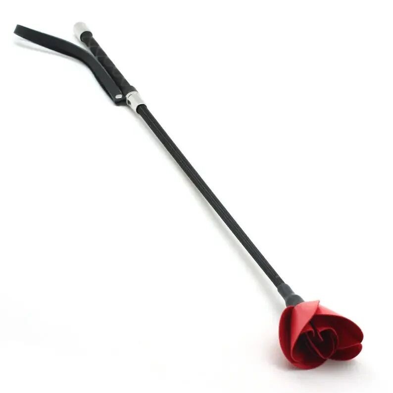 Стек Liebe Seele Flower Rhythm - Black and Red Leather Flowers Riding Crop - зображення 1