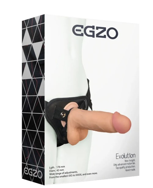 Страпон женский EGZO Evolution STR004 ( 19 см х 4,5 см ) - зображення 1