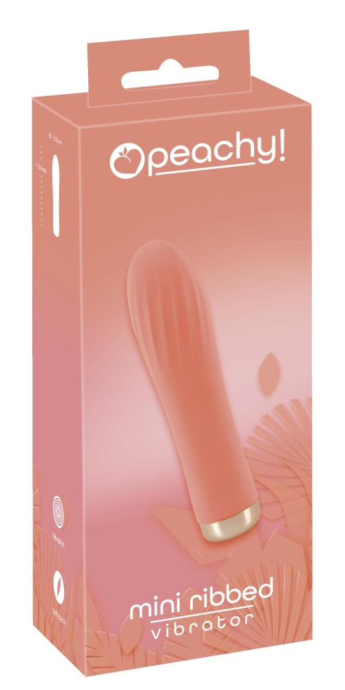 Ребристый мини-вибратор персикового цвета Mini Ribbed Vibrator - зображення 1