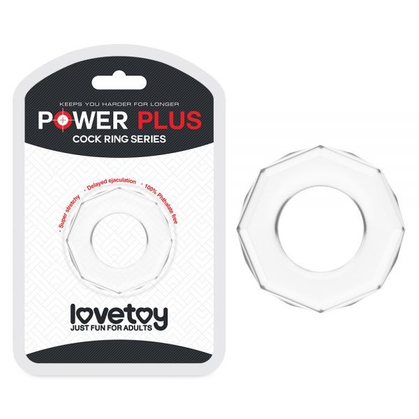 Прозрачное эрекционное кольцо POWER PLUS Cockring, Clear - зображення 1