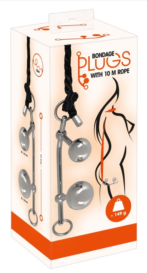 Комплект двойного  проникновения Bondage Plugs with 10 m Rope - зображення 1
