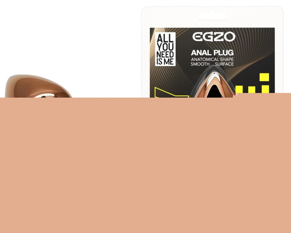 Анальная пробка EGZO Dark Gold Heart Plug S с радужным кристаллом, металлическая - зображення 1