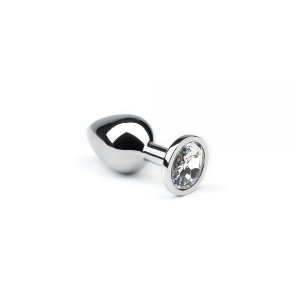 Анальная пробка с кристаллом,Silver Diamond, S - зображення 1