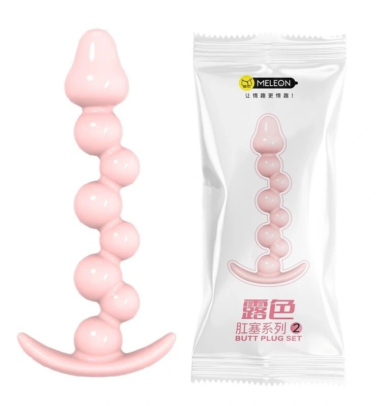 Анальная пробка MELEON Blossom Hue AP-02, гибкий шариковый плаг из TPE - зображення 1
