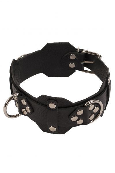 Ошейник VIP Leather Collar, Black - зображення 1