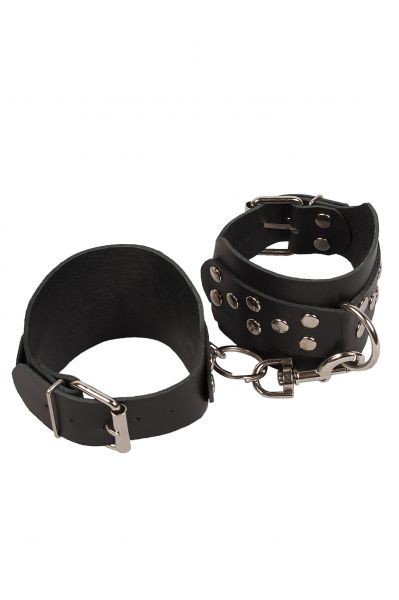 Оковы Leather Leg Cuffs, Black кожа - зображення 1