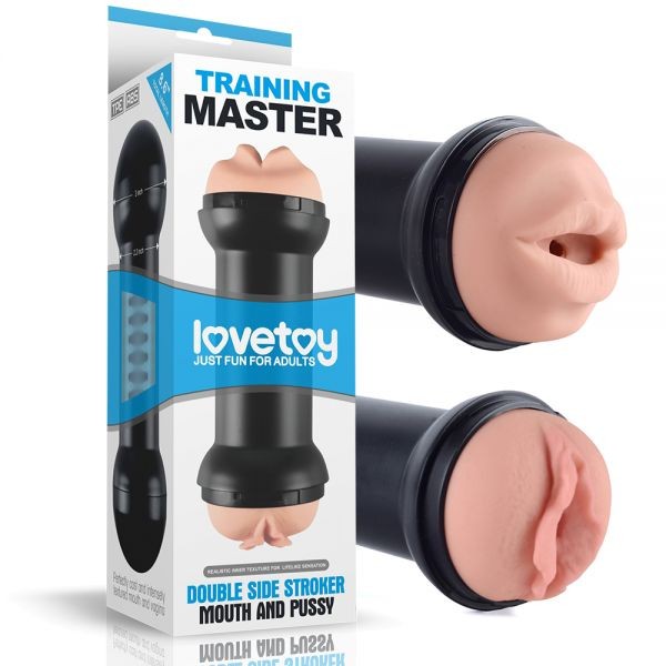 Мастурбатор вагина-ротик  мастурбатор Training Master Double Side Stroker Mouth and Pussy - зображення 1