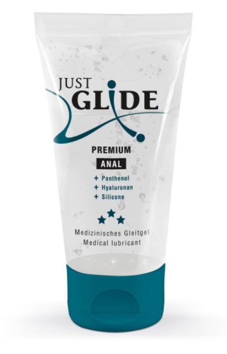 Анальная смазка с гиалуроновой кислотой и пантенолом Just Glide Premium Anal 50 мл (веганская) - зображення 1