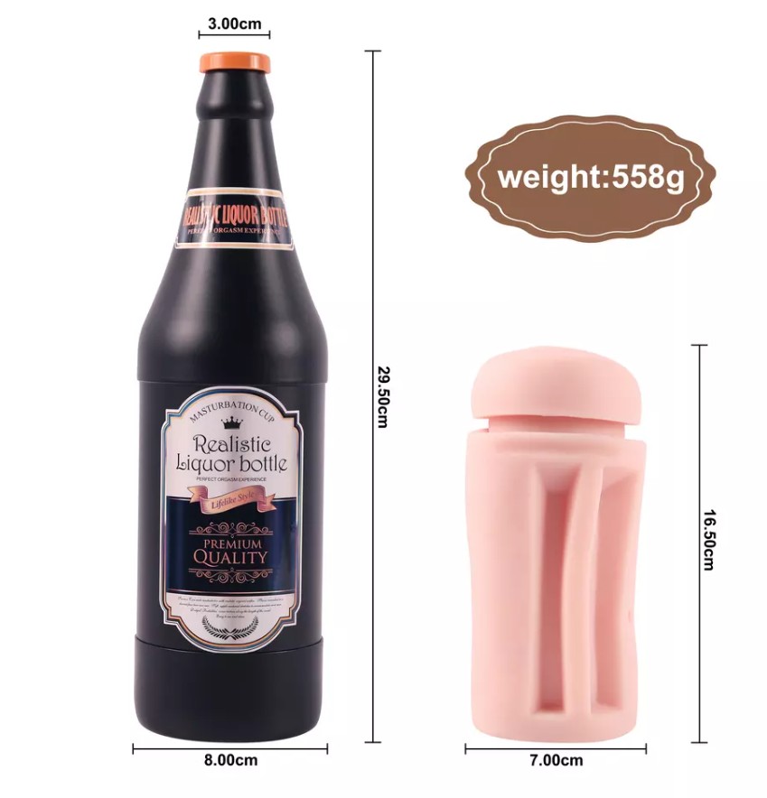 Мастурбато- вагина бутылка "Sonya Beer Bottle" без  вибрации телесный - зображення 1