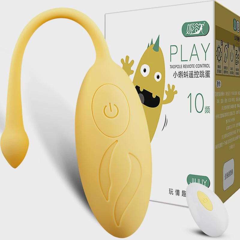 Вагинальное виброяйцо с пультом "Monster egg", цвет жёлтый, 10 режимов вибрации - зображення 1