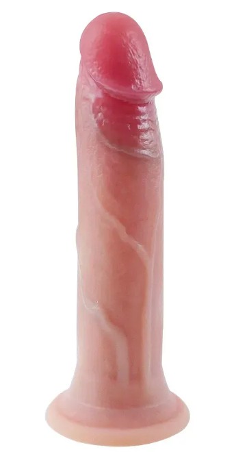 Фаллоимитатор на присоске OYO - Dildo Double Layer Silicone YQW-006 (длина 17 см, диаметр 3 см) - зображення 1
