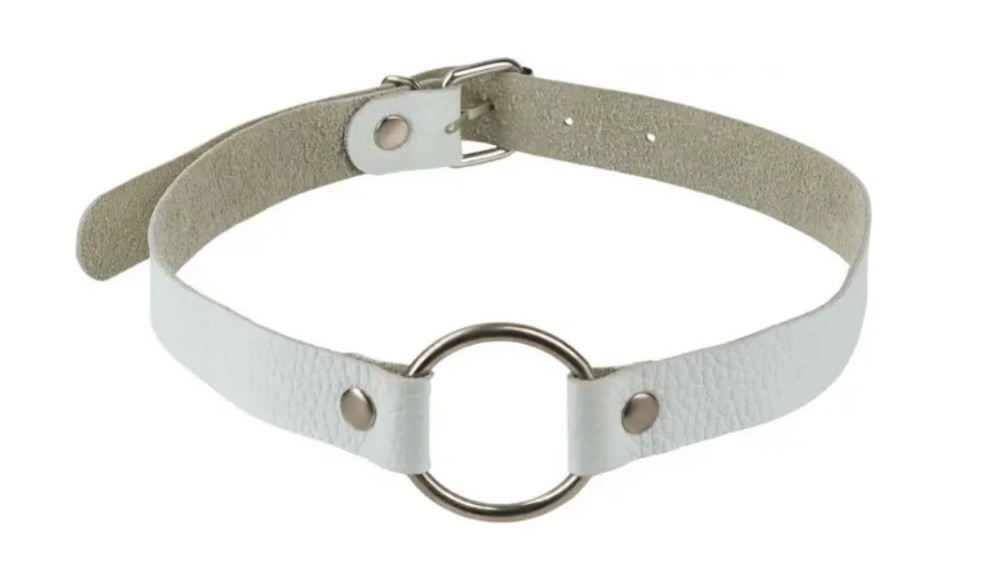 Кляп Leather O-Ring Gag, White - зображення 1