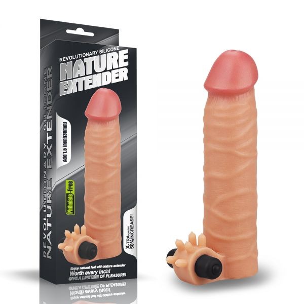 Вибронасадка Add 1.5" Vibrating Silicone Extender, Flesh - зображення 1