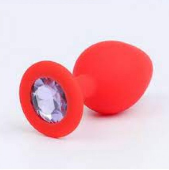 Анальная пробка, Red Silicone, Dimond S - зображення 1