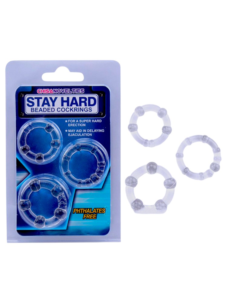 Эрекционные кольца 3шт набор, прозрачные STAY Hard - зображення 1