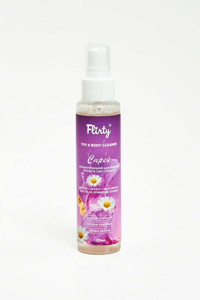 Антибактериальный спрей для интимной гигиены и секс-игрушек Flirty TOY & BODY CLEANER ,100мл - зображення 1
