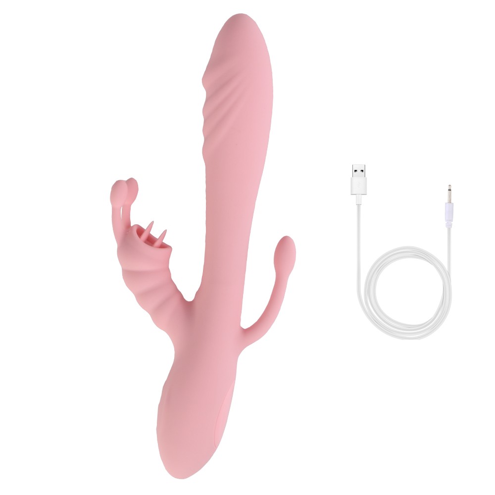 Вагинально- клиторальный вибратор "Eros vibrator", тройная стимуляция, 10 режимов - зображення 1