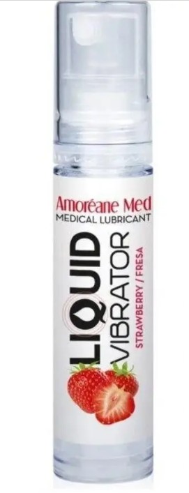 Стимулирующий лубрикант от Amoreane Med: Liquid vibrator - Strawberry ( жидкий вибратор ), 10 ml - зображення 1