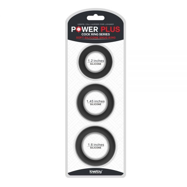 Набор 3 шт эрекционных колец Power Plus Cock Ring Series без вибрации - зображення 1