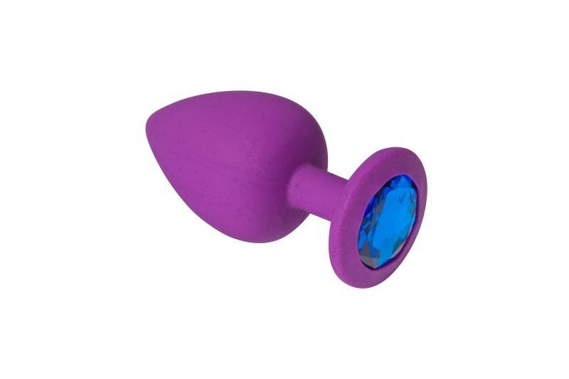 Силиконовая анальная пробка Purple Silicone Sapphire, S - зображення 1