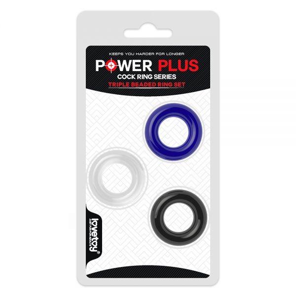 Три эластичных эрекционных кольца POWER PLUS Cockring - зображення 1