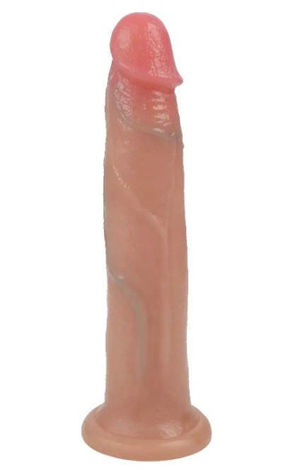 Фаллоимитатор на присоске, из мягкого двухслойного силикона OYO - Dildo Double Layer Silicone YQW-007 (длина 19.5 см, диаметр 4 см) - зображення 1